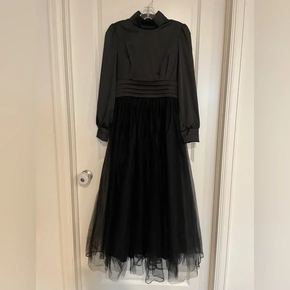 black midi graduation dresses Meshki Black Midi Dress